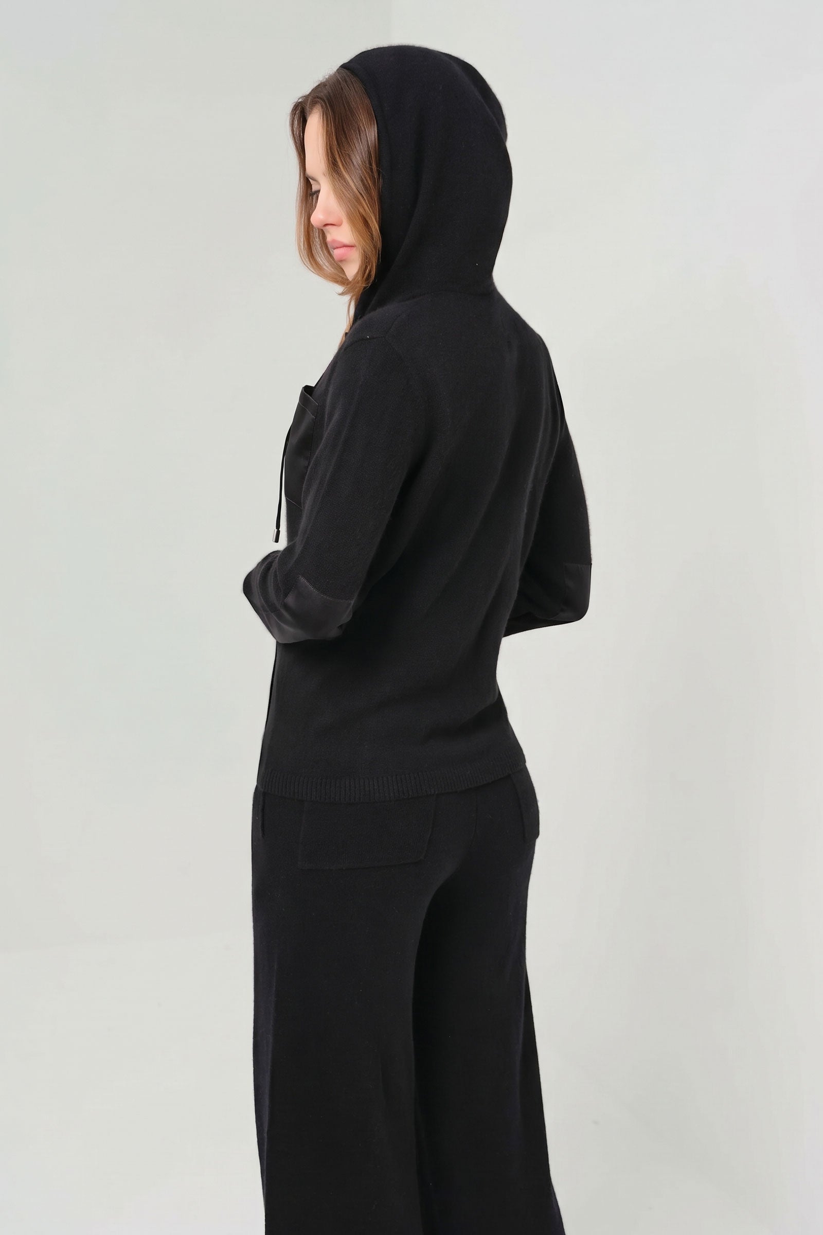 Traveler Cashmere Zip Front Lounge Hoodie