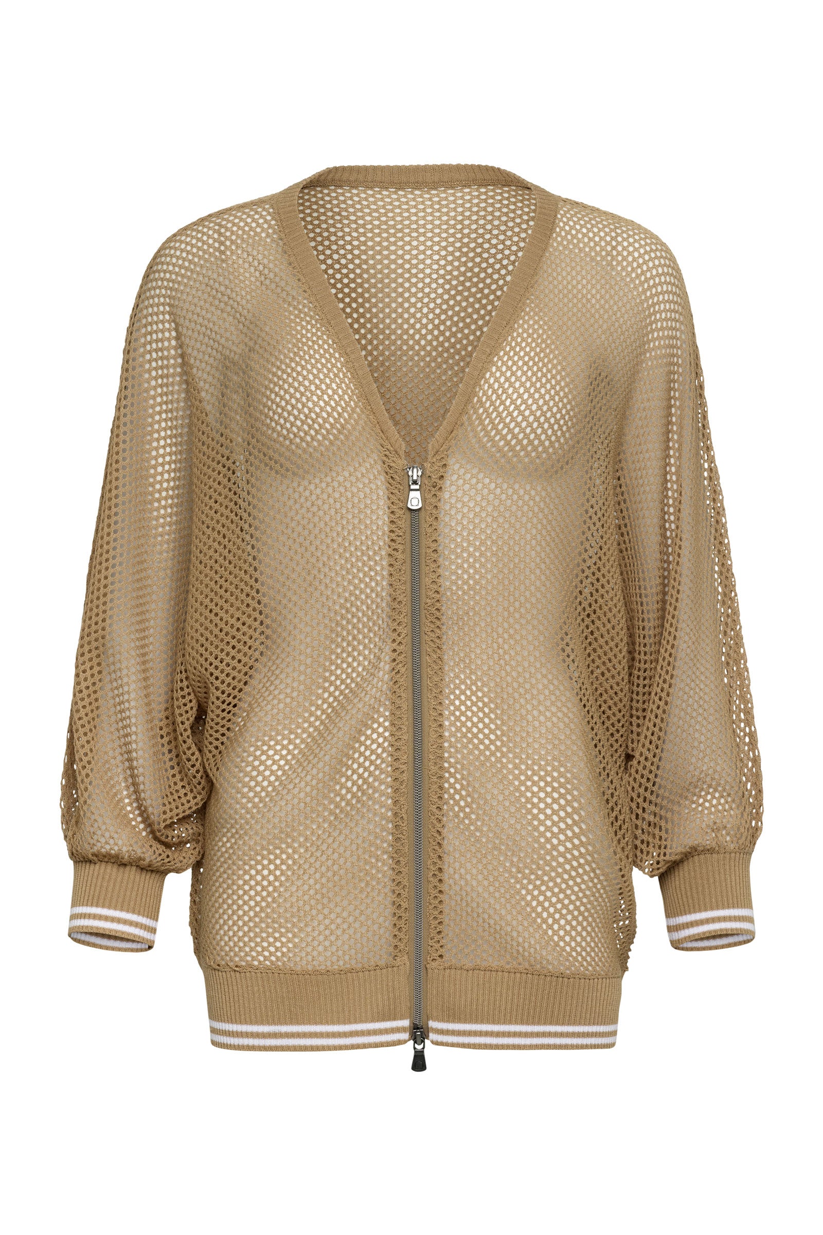Veste zippée à manches 3/4 en tricot Elora