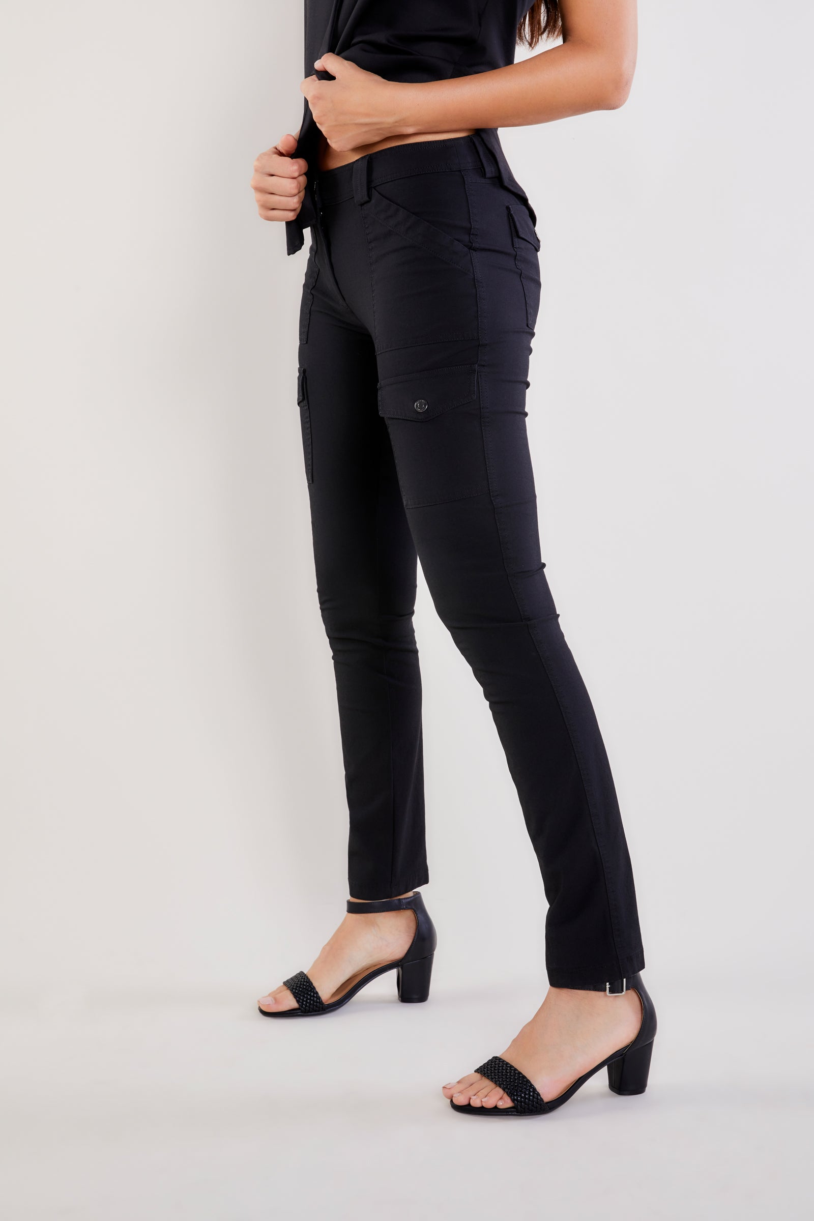 J Brand Women's Houlihan Rise Cargo Trousers - Black Iris | Coggles