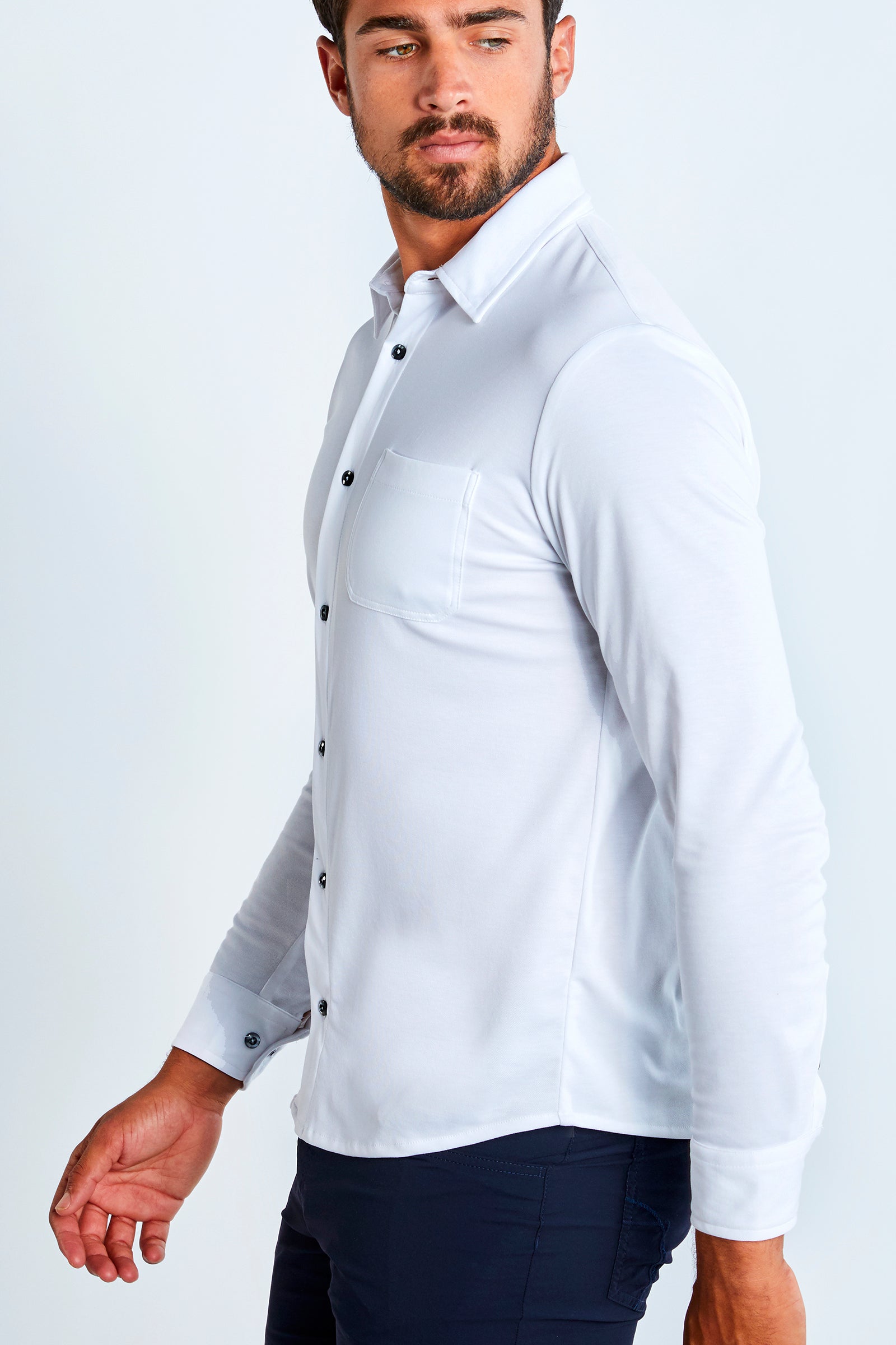 Elevated Performance Menswear | Button-Up Long-Sleeve Shirt