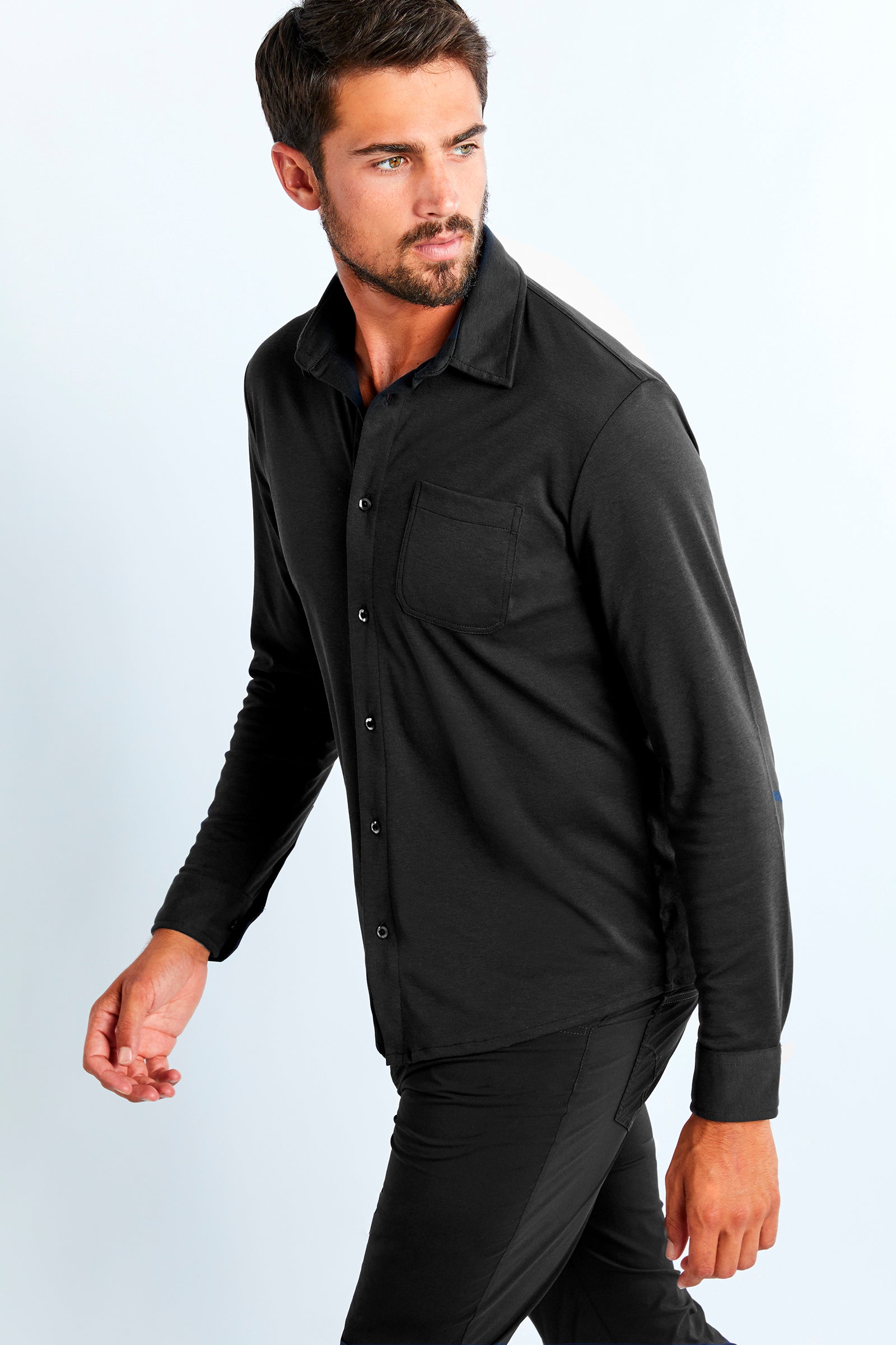 Elevated Performance Menswear | Button-Up Long-Sleeve Shirt