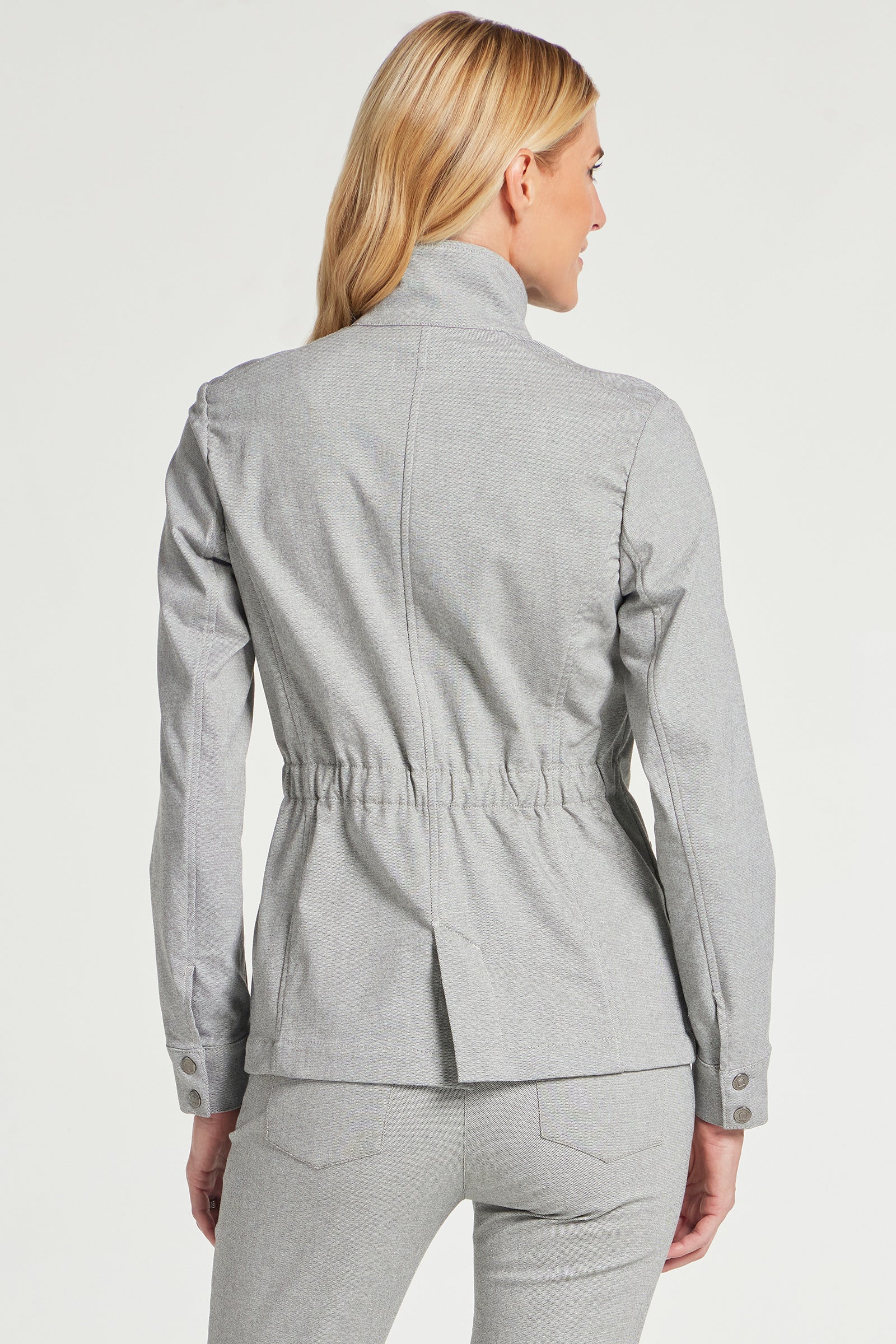 GREY MELANGE || Jane Textured Denim Jacket